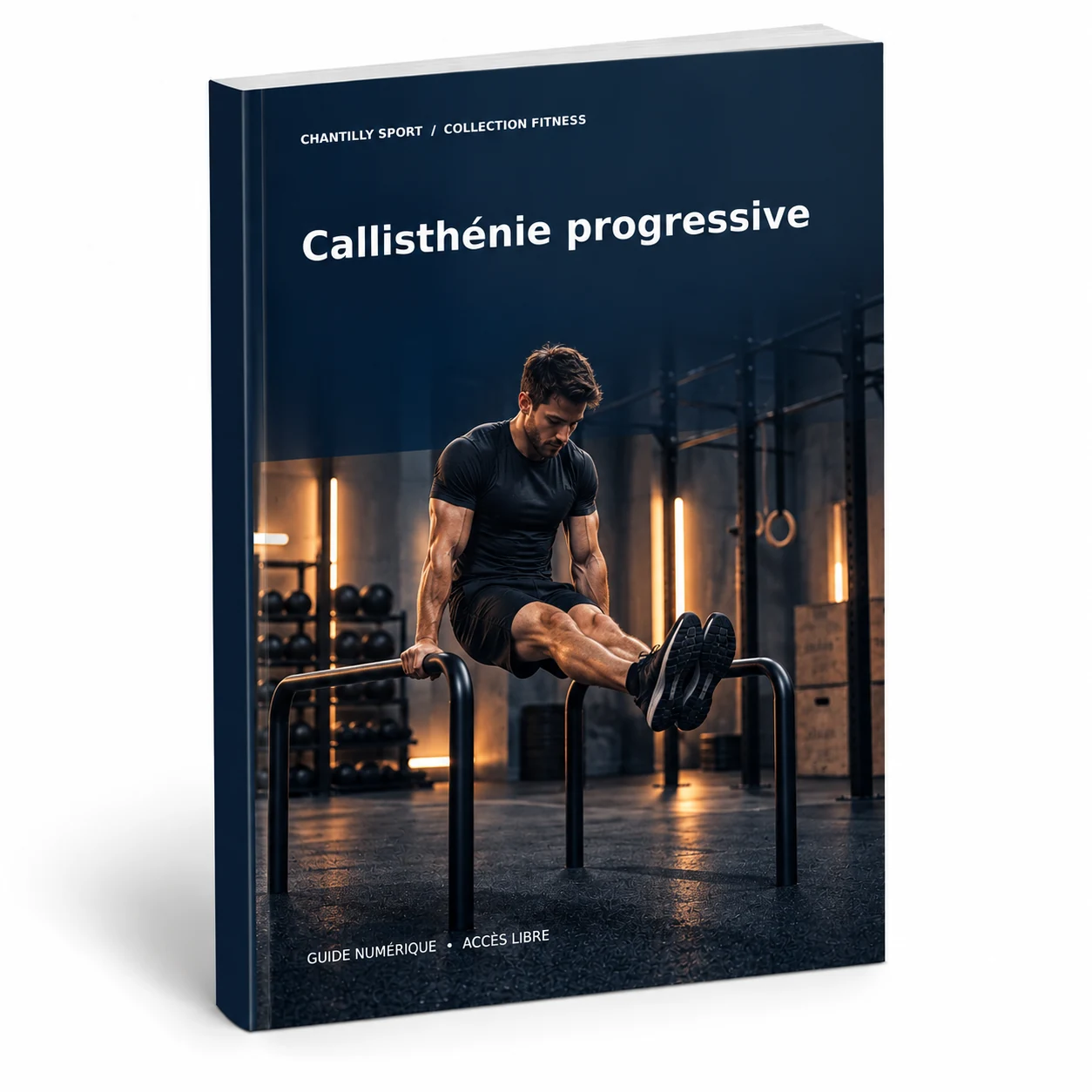 Maquette en volume de l’e-book Callisthénie progressive : commencer au poids du corps