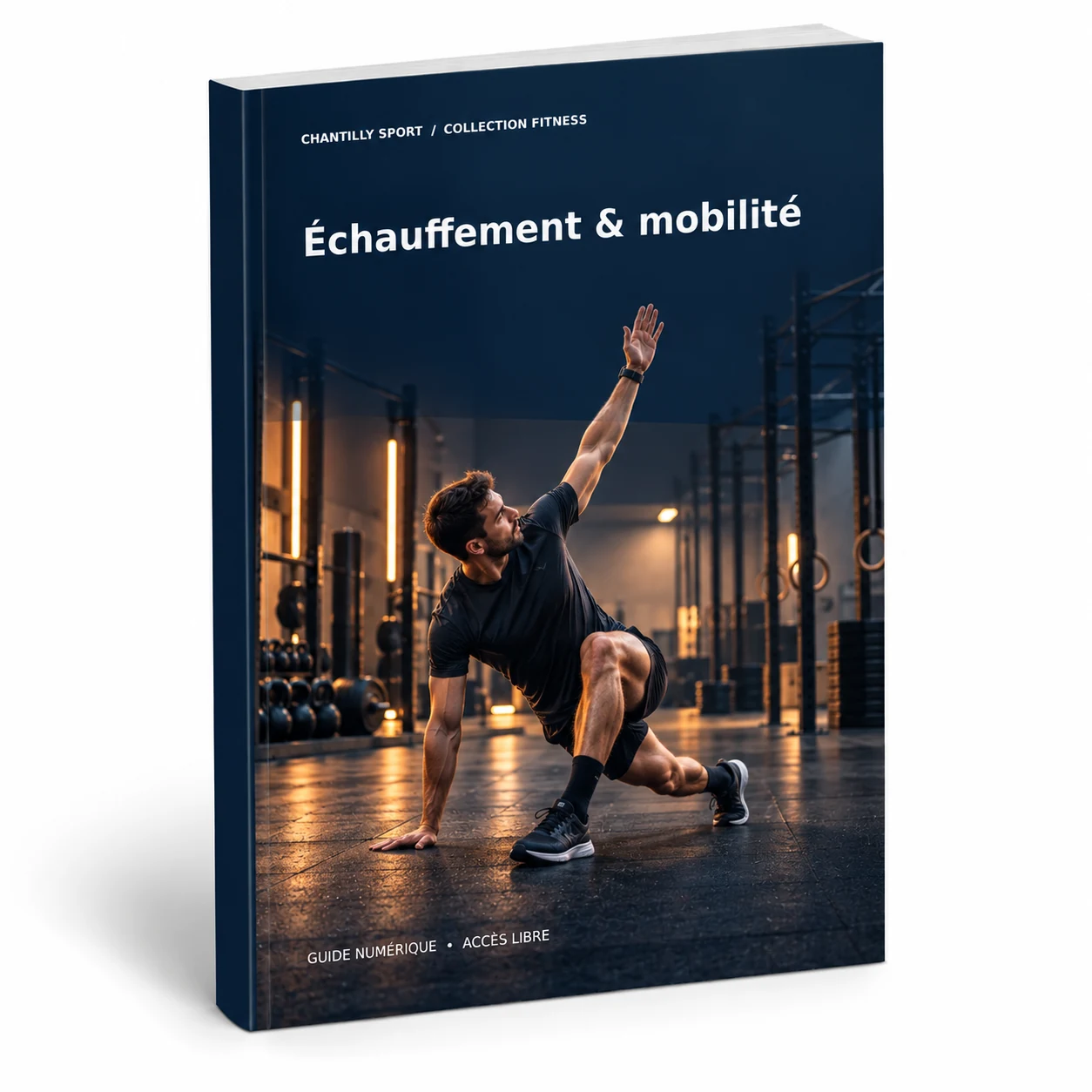 Maquette en volume de l’e-book Échauffement et mobilité avant la musculation